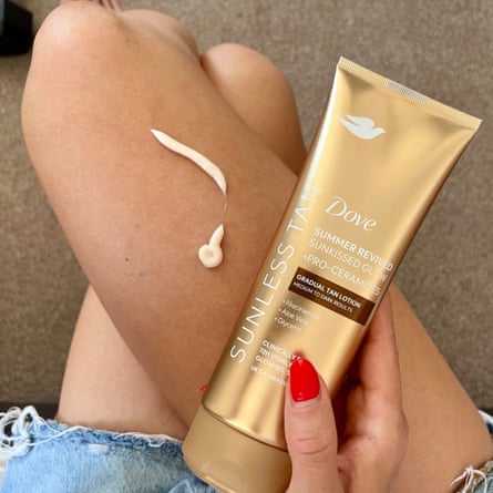 Danielle Wilkins testing fake tans: Dove