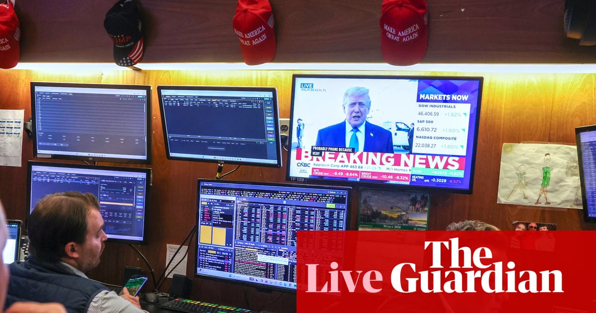 Wall Street joins market rally as Trump postpones power plant strikes after ‘very good and productive’ talks with Iran – business live