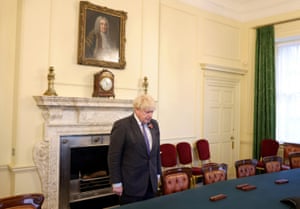 Boris Johnson observing two minutes’ silence today in the cabinet room