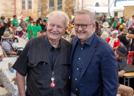 Reverend Bill Crews with Anthony Albanese
