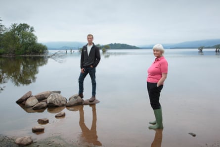 Freda Scott-Park (right) and her son, Chris, on the shores of Loch Lomond
