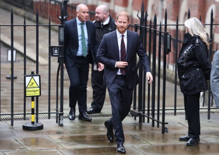 Prince Harry arrives at the Royal Courts of Justice in London