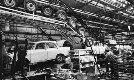 The Moskvich car plant in Moscow in 1964. 