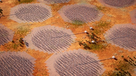 Artist impression of the SKA-Low telescope in Western Australia.