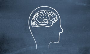 brain on a blackboard illustration