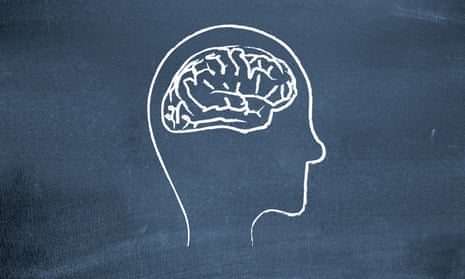 brain drawn on a blackboard