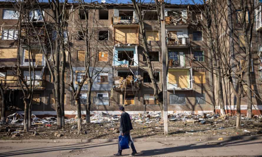 Un edificio de apartamentos en Sloviansk fue destruido el 5 de mayo.