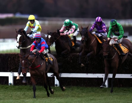 Mr Vango, ridden by Nico de Boinville, powers away to win last December’s London National Handicap Chase at Sandown