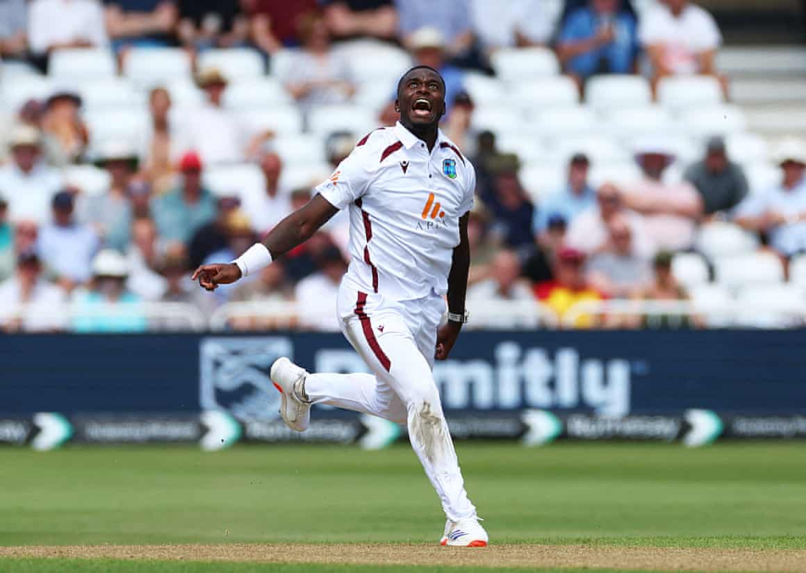 Jayden Seales seen in action for West Indies against England at Trent Bridge this year.
