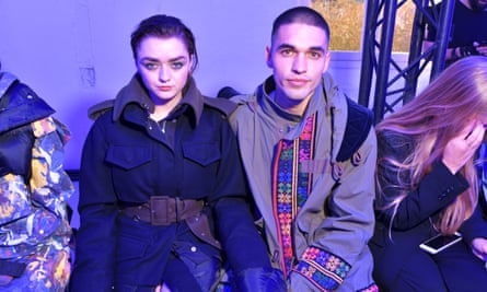 ‘Audiences saw her grow from a girl into a bold young woman’ ... Maisie Williams and Reuben Selby at Paris fashion week 2019.