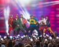 BTS pictured performing on Jimmy Kimmel Live in 2017.