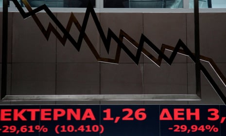 Greek stock exchange slumps on 3 August.