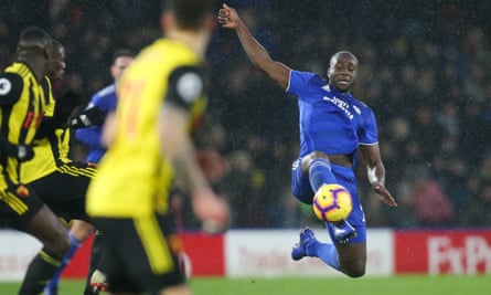 Sol Bamba of Cardiff looks to control the ball against Watford in December 2018