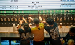 Staff working at the bar of BrewDog Waterloo, London