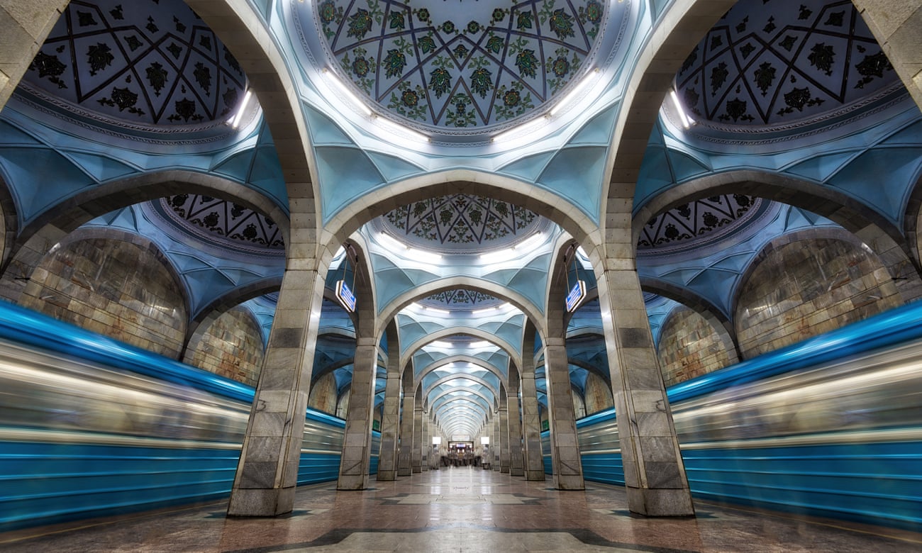 Superlative subway … ornate architecture at a station on the Tashkent metro.