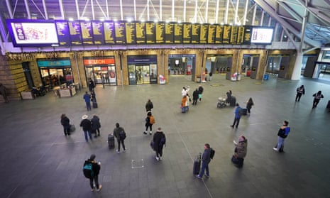 Passengers at Kings Cross station in London during strike action by members of the Rail, Maritime and Transport union (RMT) on Friday. 