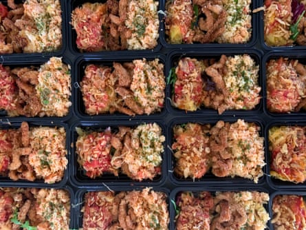 Once a month, Foster’s group cooked wholesome meals for pickup.