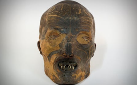 A 19th-century mummified Maori head.