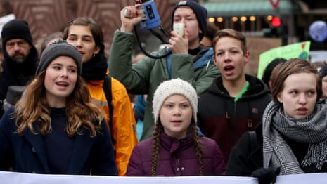 Teen climate activist Greta Thunberg speaks at four school strikes in a week – video