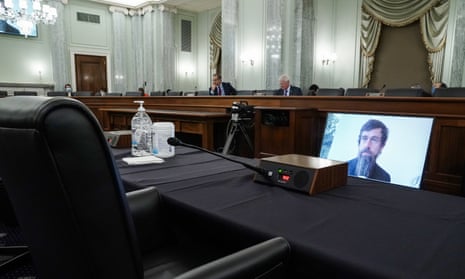 Twitter CEO Jack Dorsey testified remotely during a Senate Commerce, Science, and Transportation Committee hearing with big tech companies on 28 October.