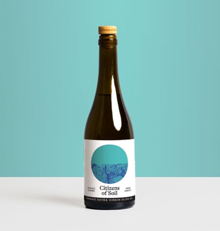 Bottle of olive oil.