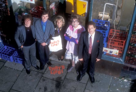 Rantzen with the cast of Thats Life in 1987.