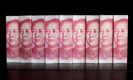 Chinese 100 yuan banknotes.
