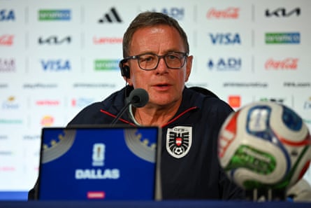 Ralf Rangnick during a property convention astatine nan Dallas Stadium successful Arlington