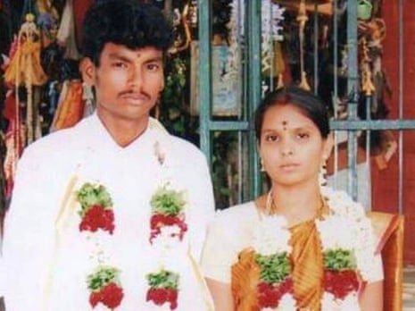 Dalit youth Shankar and his Thevar wife Kausalya at the time of their marriage.