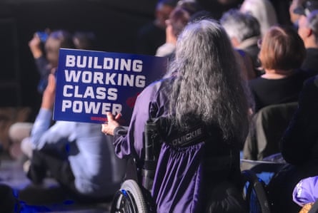 Workers protesting for union rights