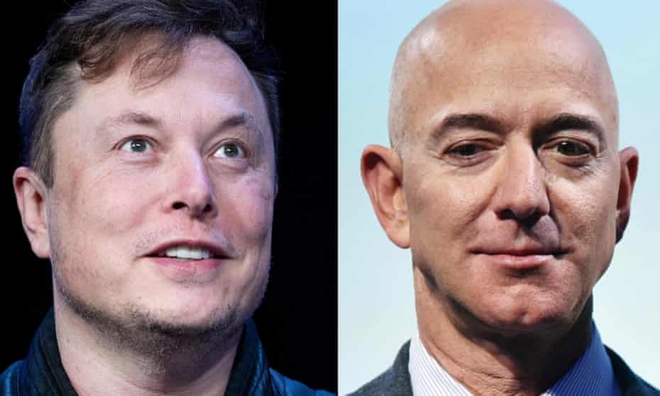 Elon Musk and Jeff Bezos composite picture