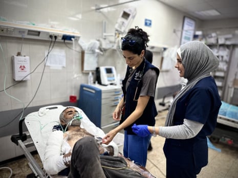 A large number of wounded people arrive at Nasser hospital every day while medical resources in Gaza are severely lacking
