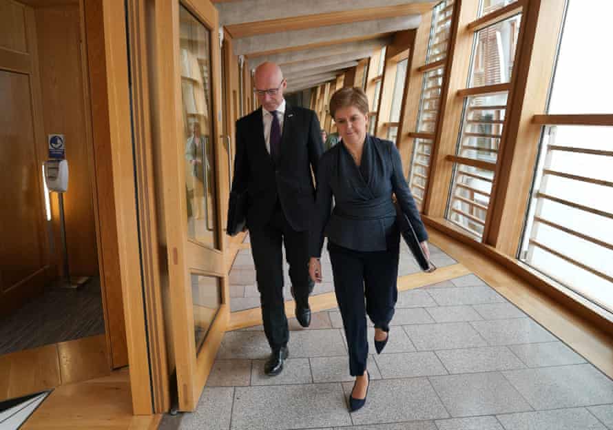 Scotland’s first minister Nicola Sturgeon arrives for First Minster’s Questions at the Scottish Parliament in Holyrood, Edinburgh on 23 June, 2022.