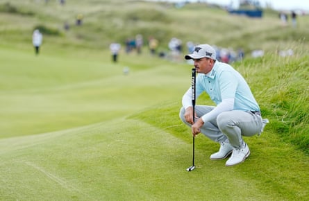 Christiaan Bezuidenhout considers a shot during the first round of the Open