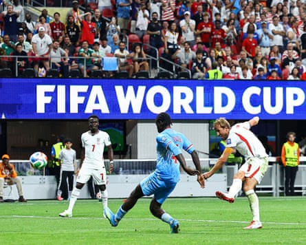 Harry Kane fires in his and England’s second goal to earn victory.