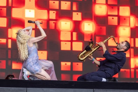 Carly Rae Jepsen performs at the 2024 Bonnaroo Music and Arts festival.