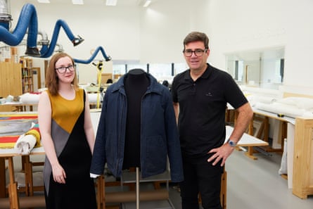 Burnham stood next to the jacket on a display mannequin inside the museum