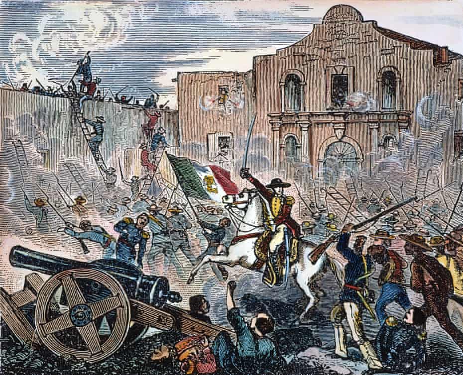 TEXAS: THE ALAMO, 1836. /nThe storming of the Alamo at San Antonio, Texas, 23 February 1836 by General Santa Anna and his troops. American engraving, 19th century.FF751G TEXAS: THE ALAMO, 1836. /nThe storming of the Alamo at San Antonio, Texas, 23 February 1836 by General Santa Anna and his troops. American engraving, 19th century.