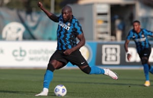 Romelu Lukaku in action for Inter during a friendly against Lugano on 15 September