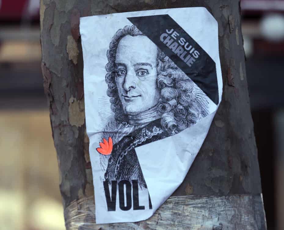 Voltaire Charlie Hebdo poster in January 2015.