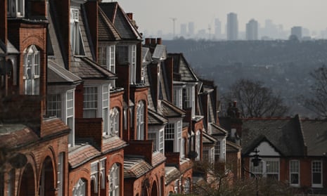 A row of houses in London, Britain, in March 2023.