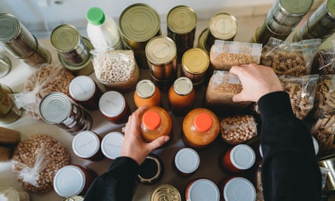 Food at a food bank.