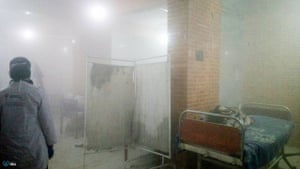 A medic inside the children’s hospital as it came under attack.