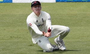 England’s Zak Crawley takes a catch to dismiss New Zealand’s Kyle Jamieson for 9 off the bowling of England’s Ollie Robinson.