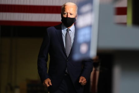 Joe Biden in Pennsylvania on Thursday. Biden said if he won in November, he would be ‘laser-focused on working families’.