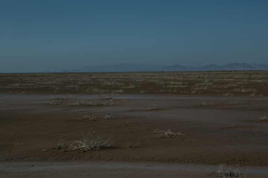 Dry land where tidal waters from the sea meet the mouth of the Colorado River in Baja California Norte, Mexico.