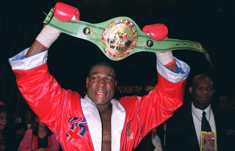 Frank Bruno with the WBC belt
