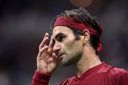 Roger Federer during the match.