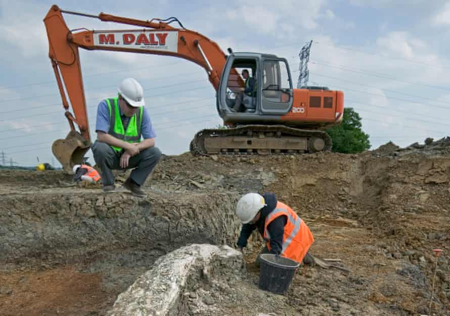 Commercial archaeologists working on the Channel Tunnel Rail Link.