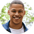 A man smiles